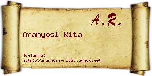 Aranyosi Rita névjegykártya