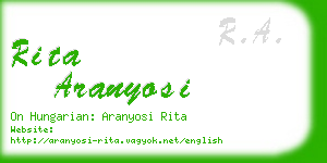 rita aranyosi business card